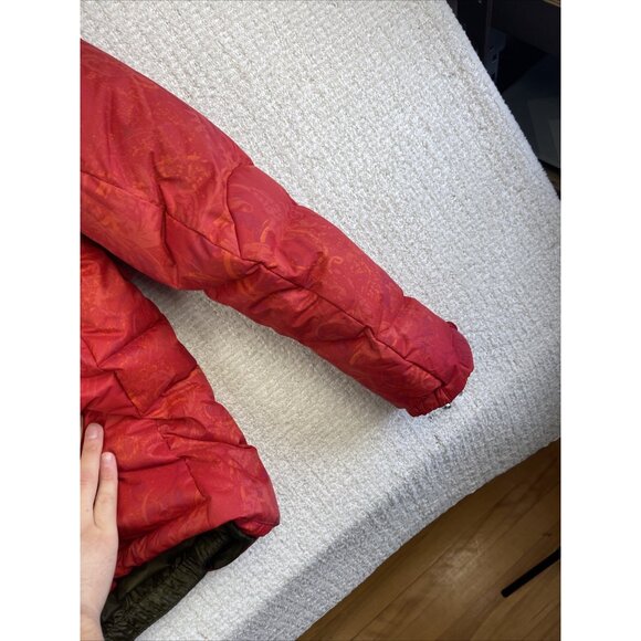 Columbia Titanium 550 Down OrangeRed AOP Floral Ski Parka Jacket Puffer Wom Sz M - Picture 16 of 16